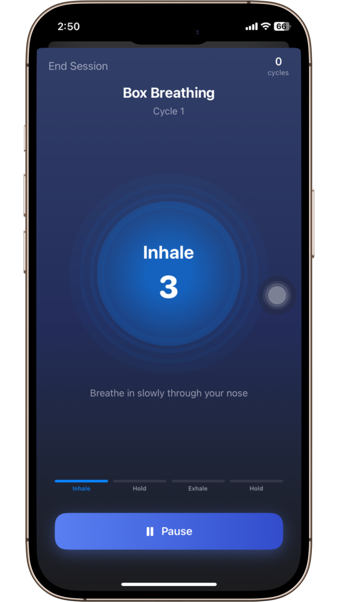 Breathing exercise inhale screen