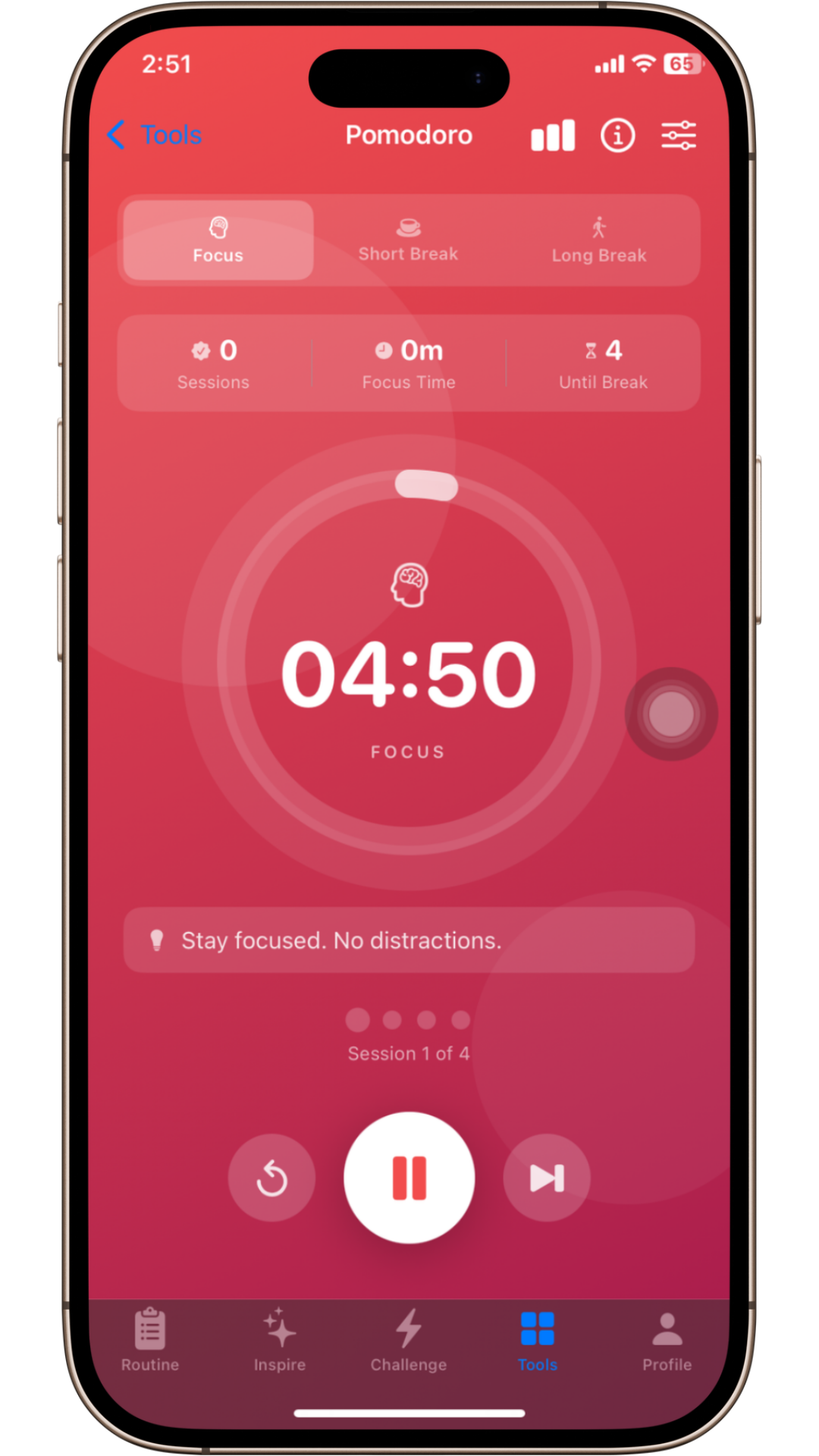 Pomodoro timer feature screen